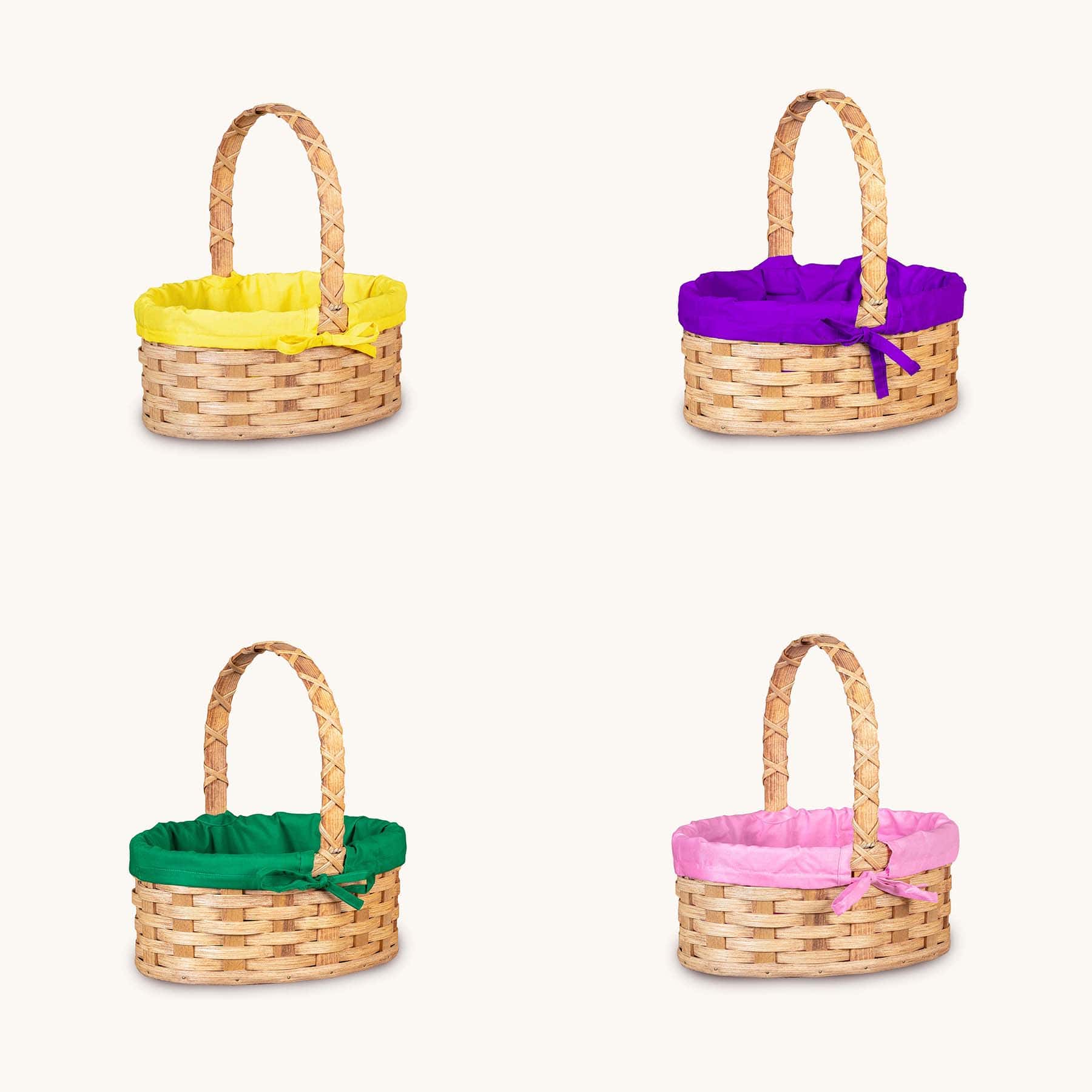 Amish Hand Sewn Pastel Liner for Small Oval Wicker Easter Basket
