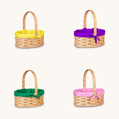 Amish Hand Sewn Pastel Liner for Small Oval Wicker Easter Basket