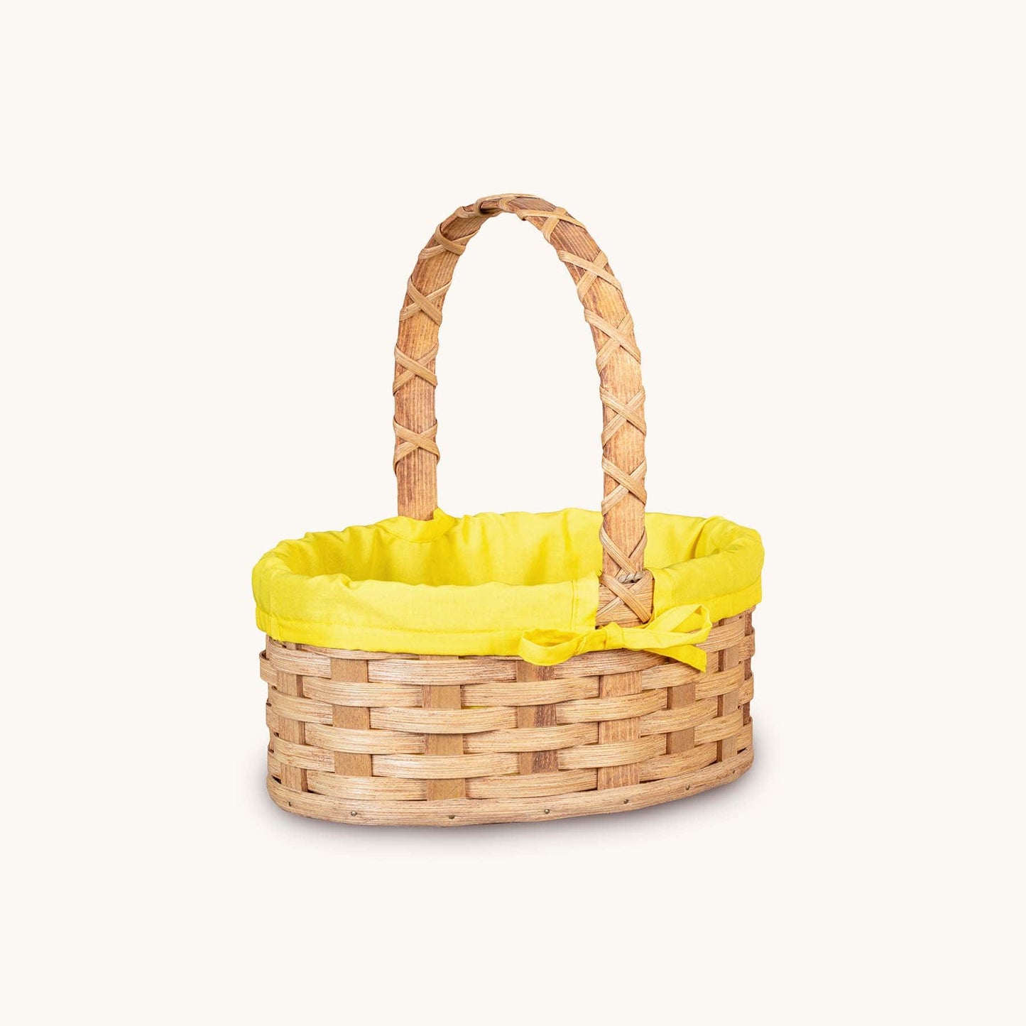 Amish Hand Sewn Pastel Liner for Small Oval Wicker Easter Basket Yellow