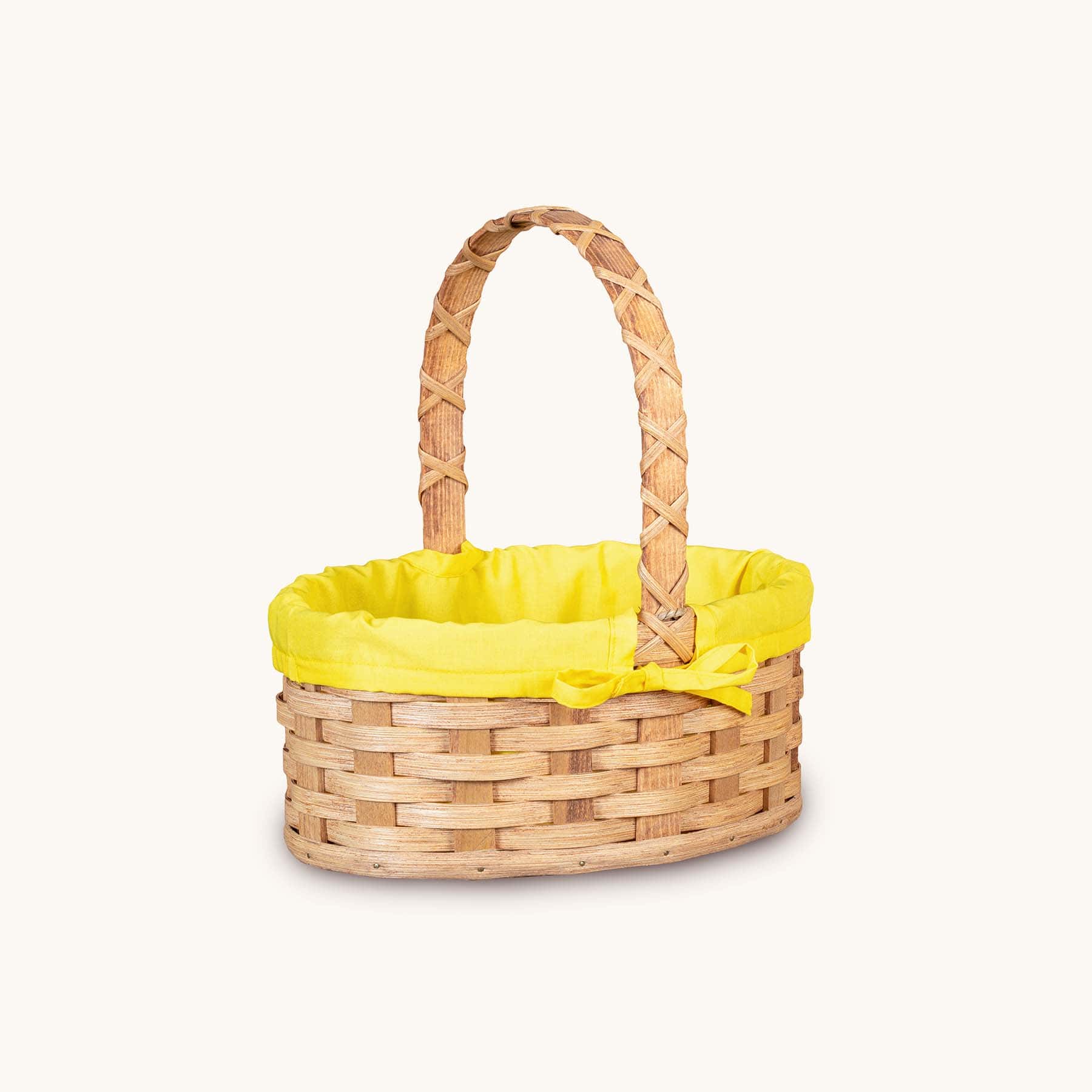 Amish Hand Sewn Pastel Liner for Small Oval Wicker Easter Basket Yellow