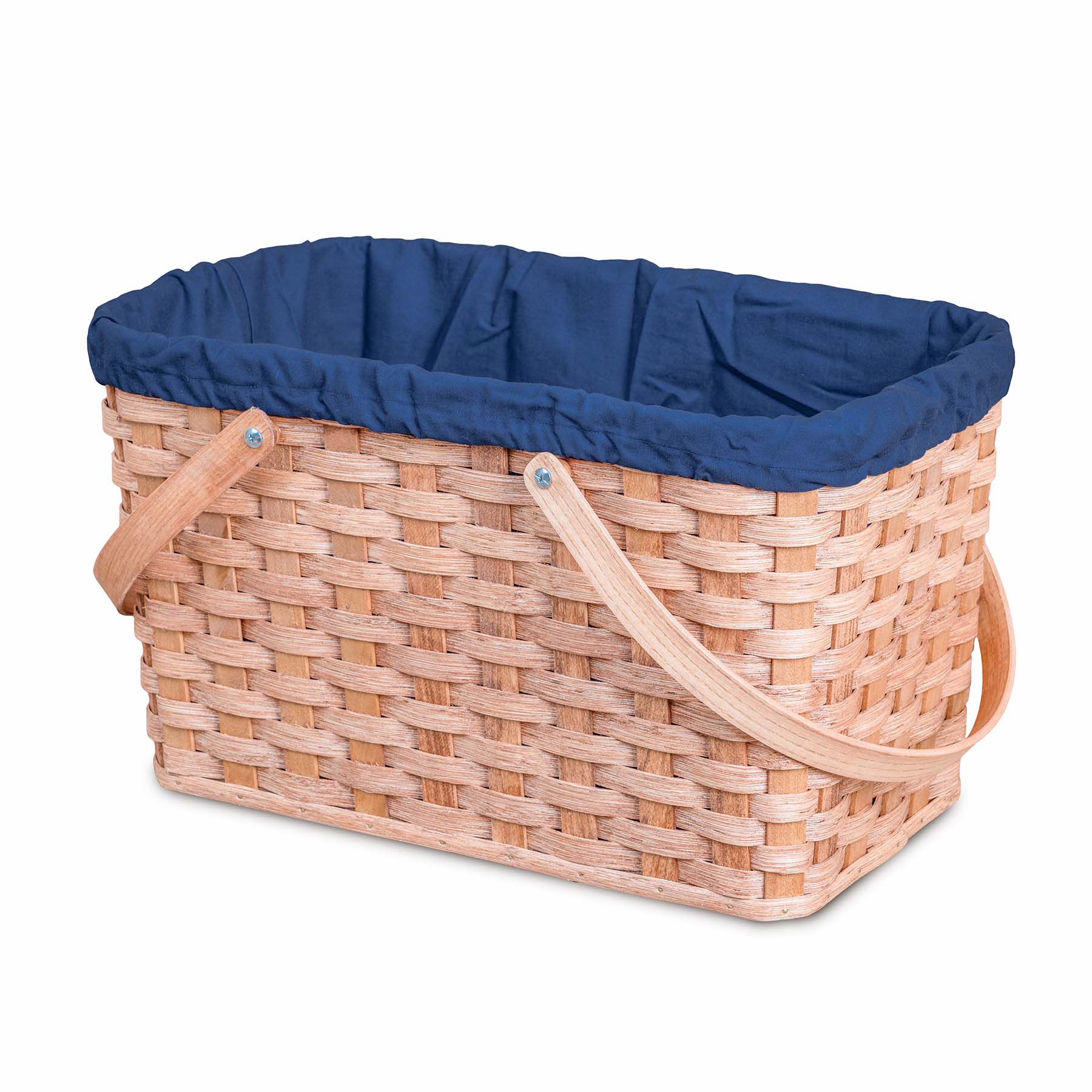 Hand-Sewn Cloth Liner for Homestead Basket Blue