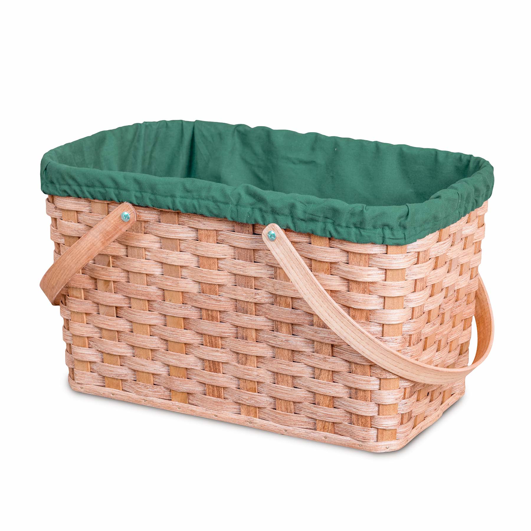 Hand-Sewn Cloth Liner for Homestead Basket Green