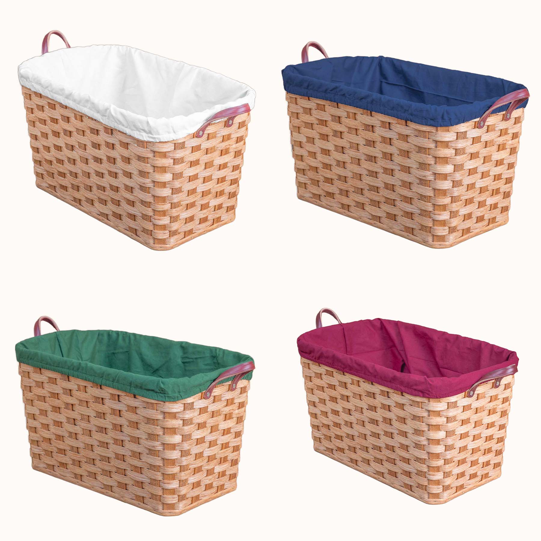 Hand-Sewn Cloth Liner for Laundry Storage Basket