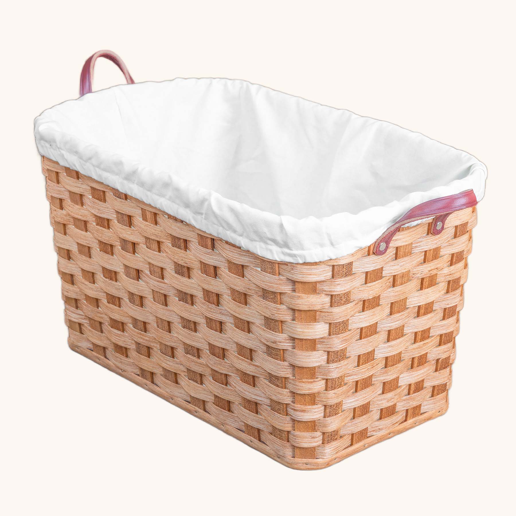 Hand-Sewn Cloth Liner for Laundry Storage Basket Cream