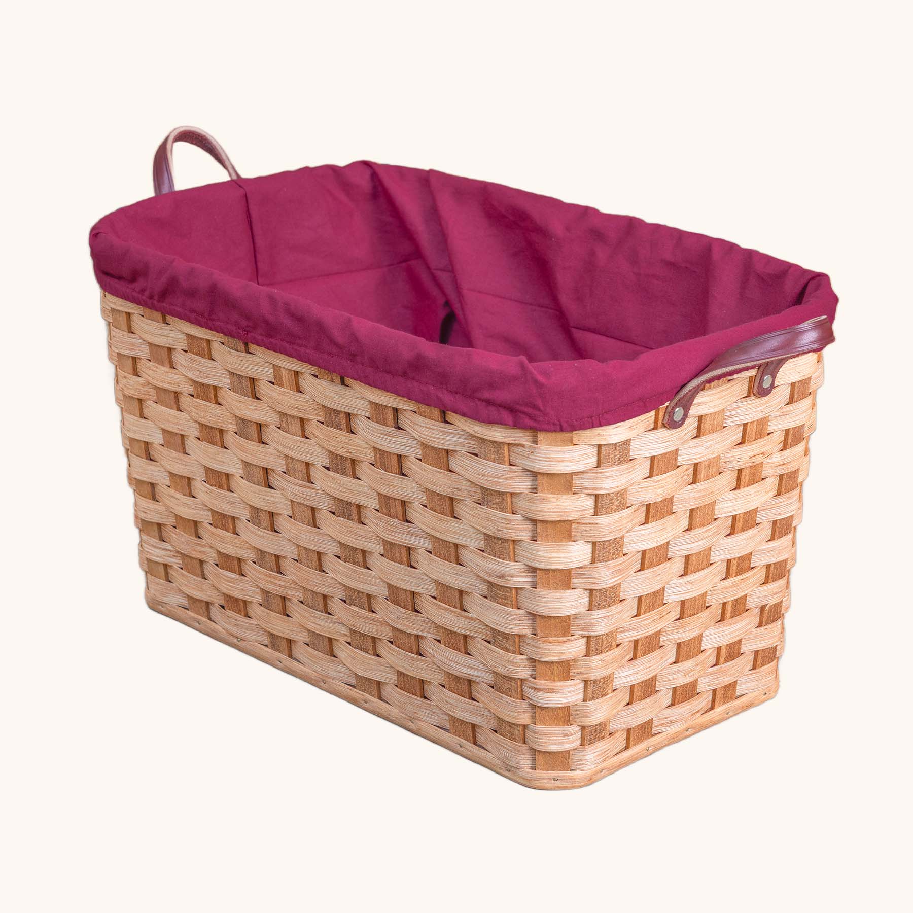 Hand-Sewn Cloth Liner for Laundry Storage Basket Wine
