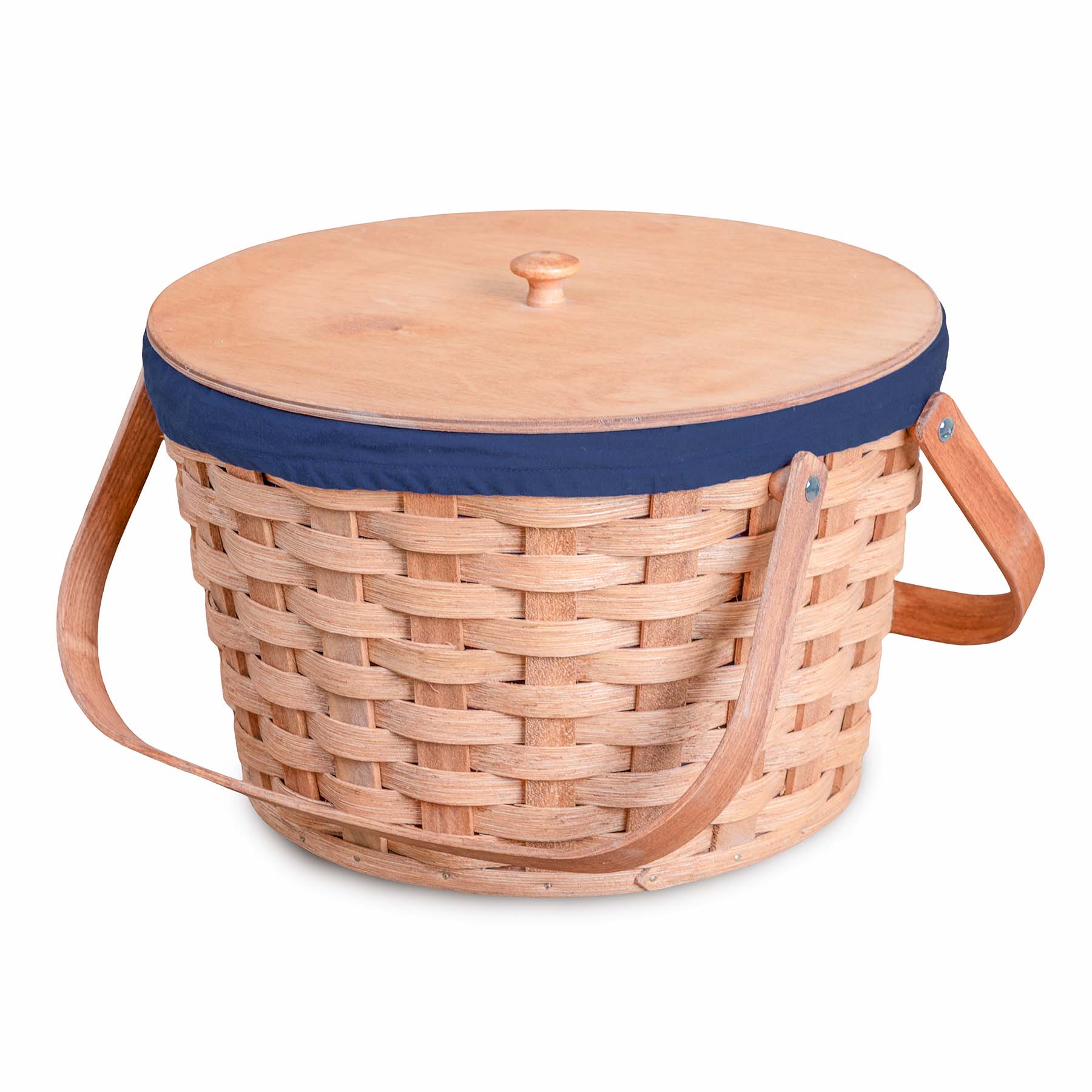 Optional Liner for Large Round Sewing & Knitting Basket Blue