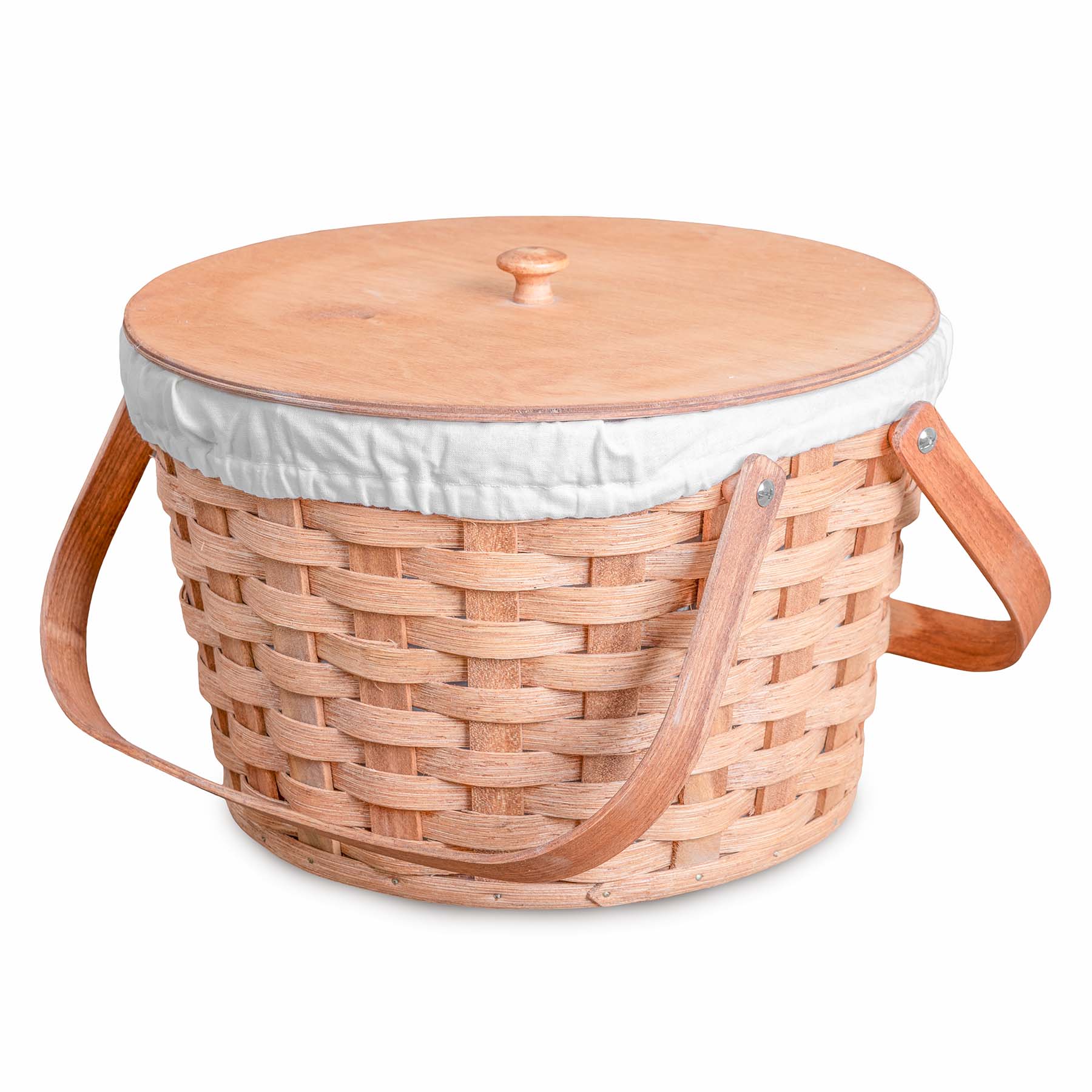 Optional Liner for Large Round Sewing & Knitting Basket Cream