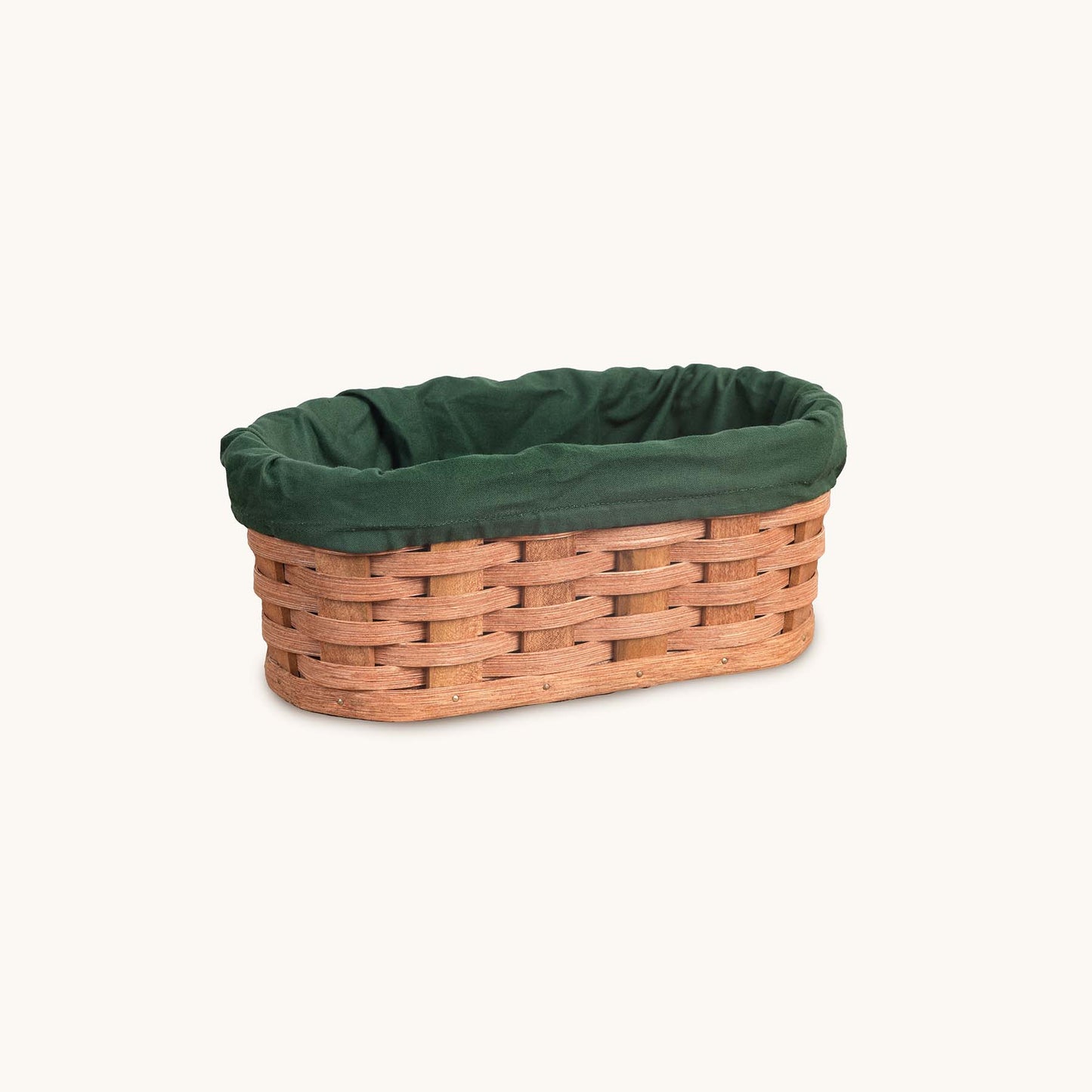 Washable Cloth LINER for Small Warming Basket Green