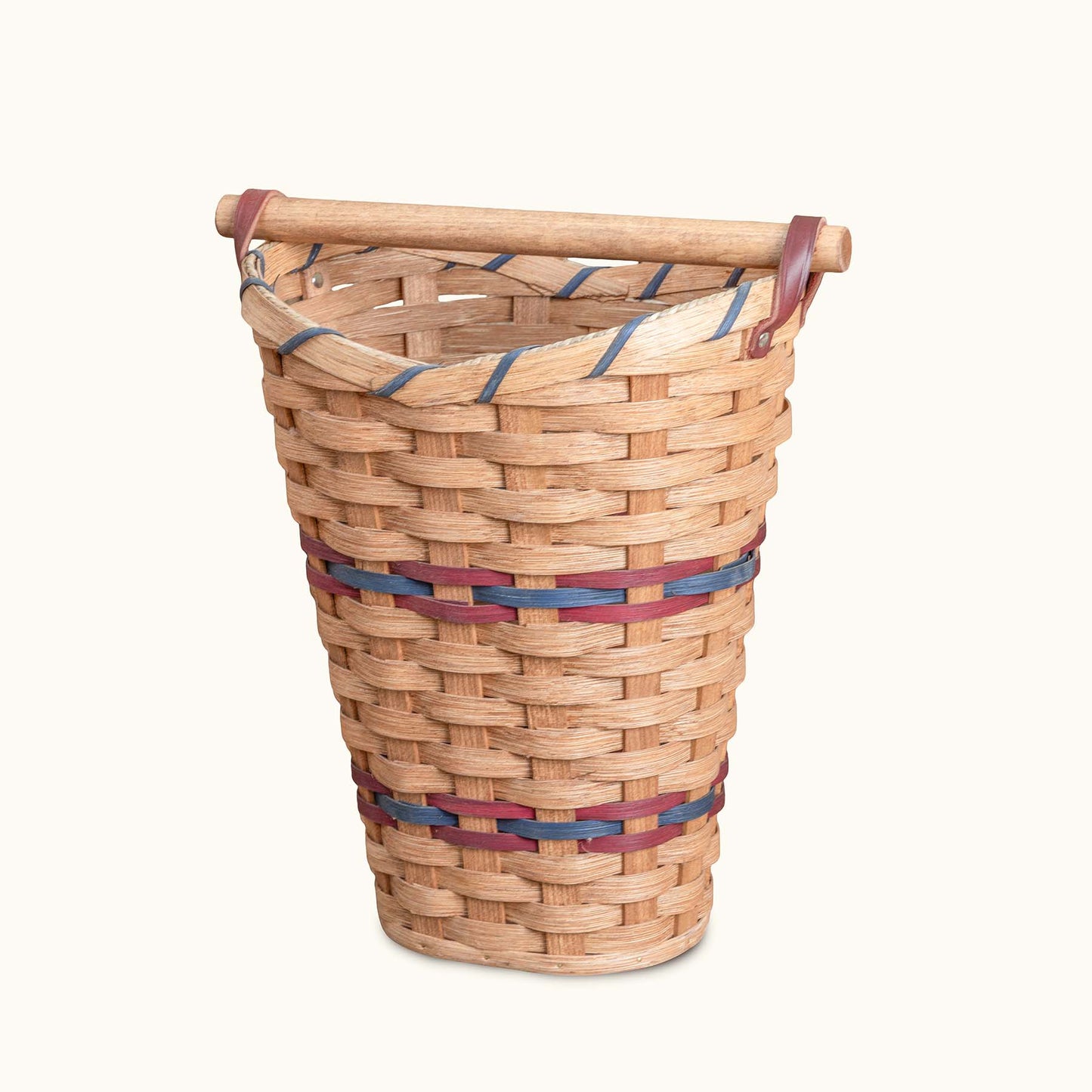 Dual‑Purpose Bathroom Basket | Waste Basket & Toilet Paper Dispenser Wine & Blue