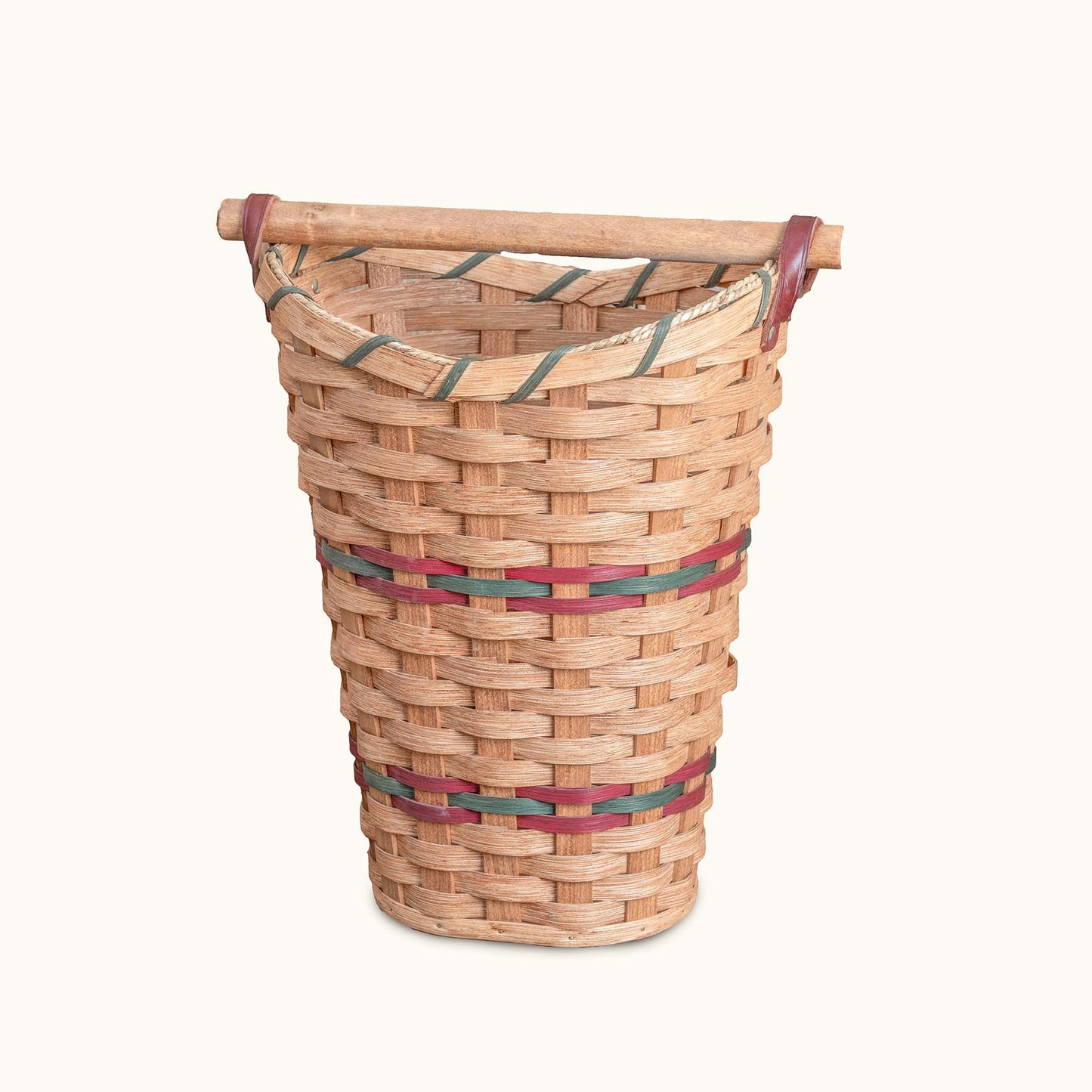 Dual‑Purpose Bathroom Basket | Waste Basket & Toilet Paper Dispenser Wine & Green