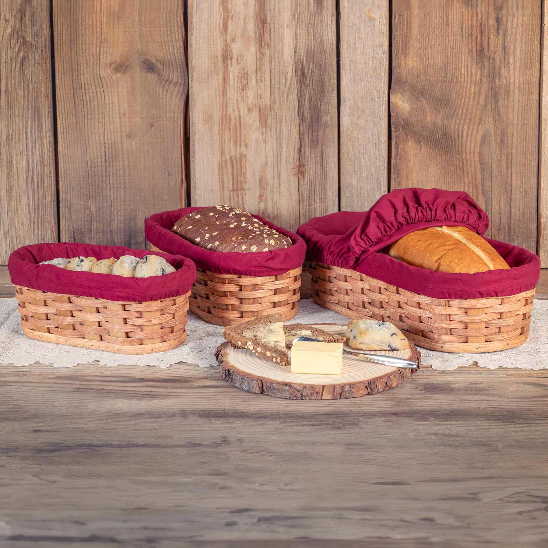 3-Piece Bread Warming Basket Set | Get One Basket FREE! Plain