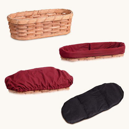 Medium Warmer Basket 4-Piece Set | Microwave-Ready Bundle Plain / Wine