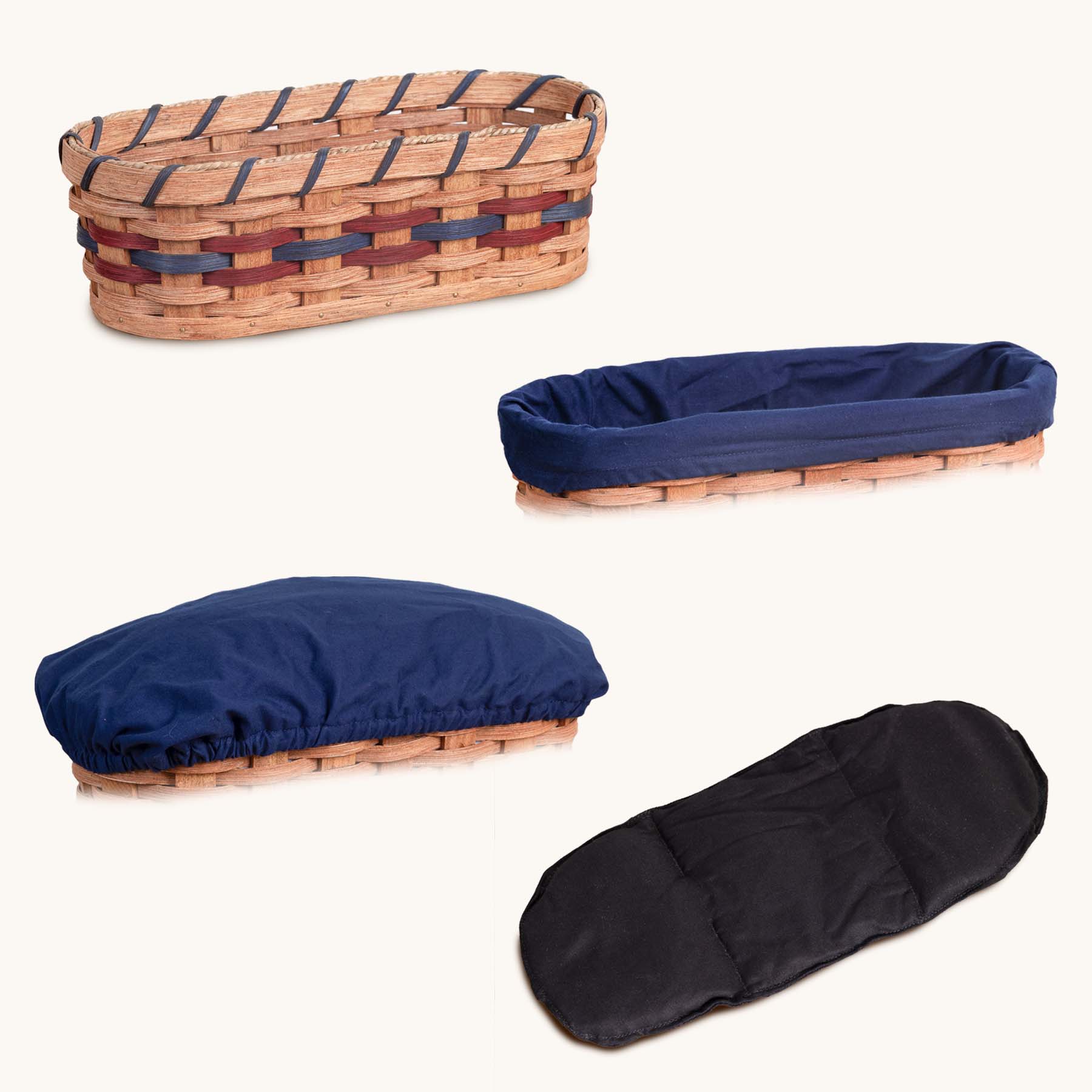 Medium Warmer Basket 4-Piece Set | Microwave-Ready Bundle Wine & Blue / Blue