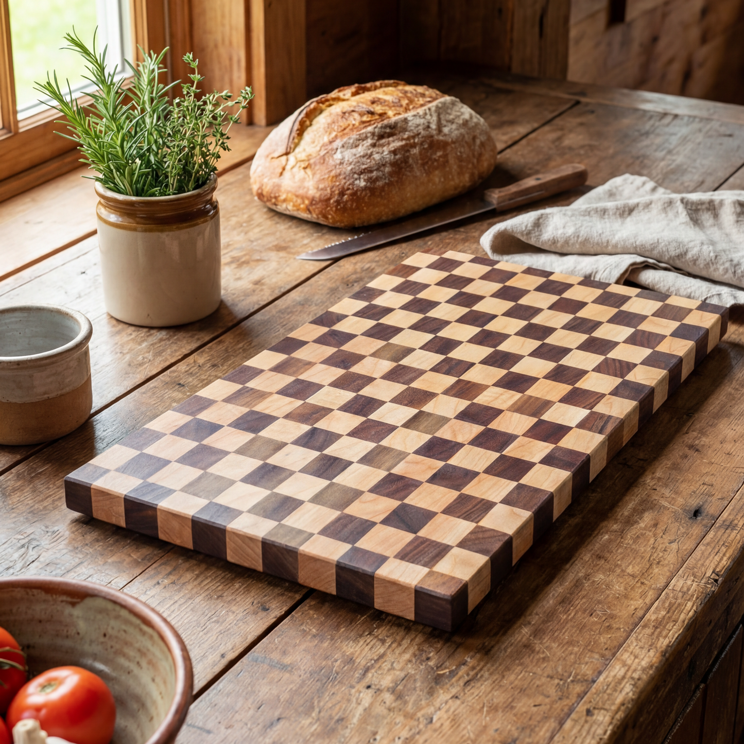 Amish Homestead Check Board | Handmade Butcher’s Cutting Board