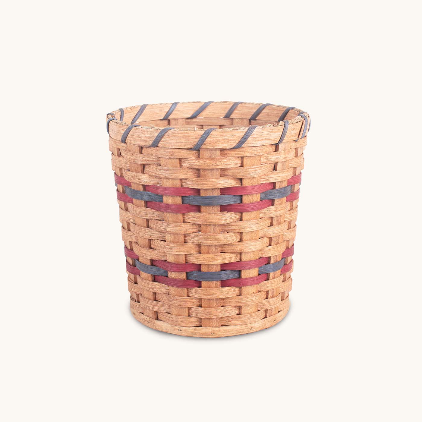 Church Offering Basket | Wicker Collection Basket (9 1/2" Tall) Wine & Blue