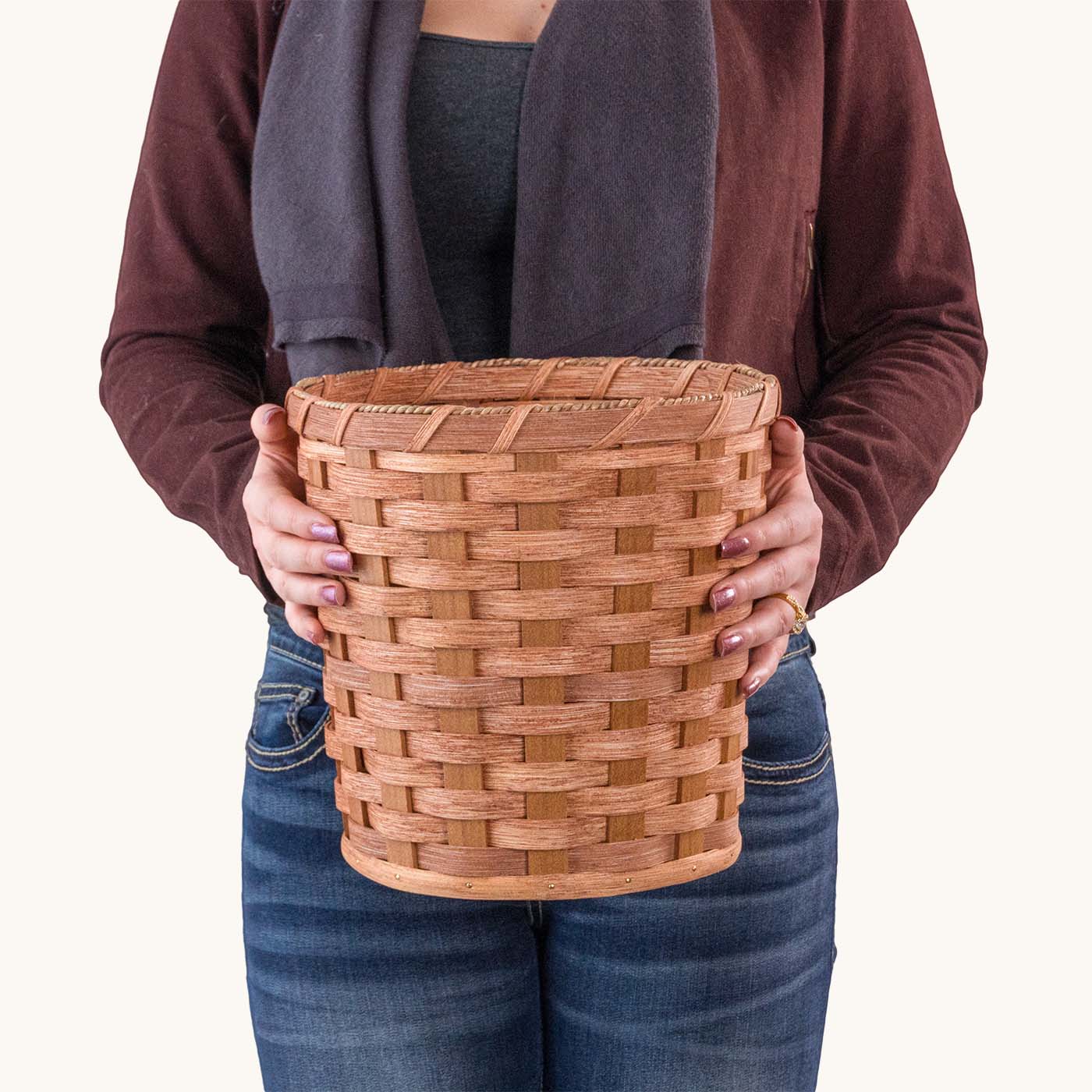 Deep Church Offering Basket | Large Wicker Collection Basket (11 1/2" Tall) Plain