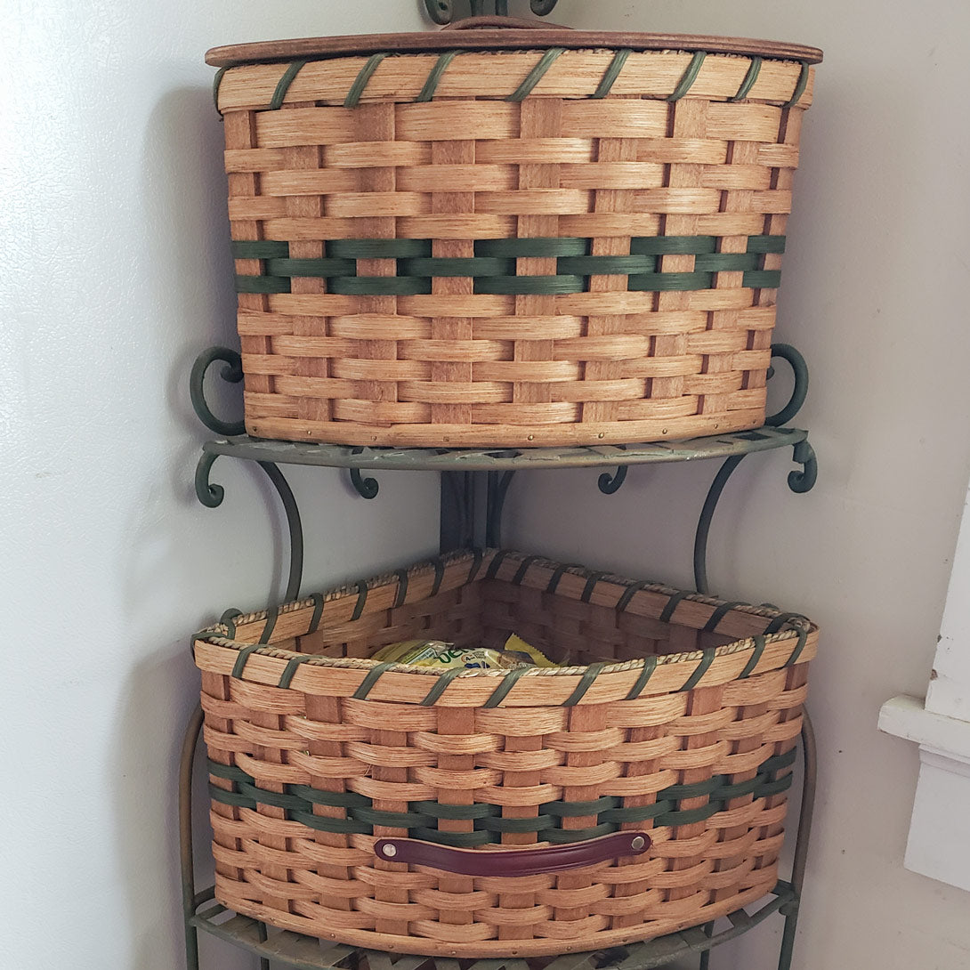 Wicker Corner Baskets | Custom Size Woven Corner Storage Baskets