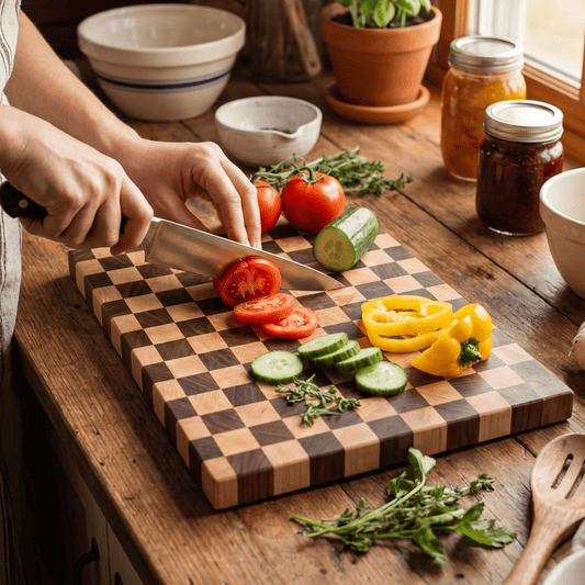 Amish Homestead Check Board | Handmade Butcher’s Cutting Board