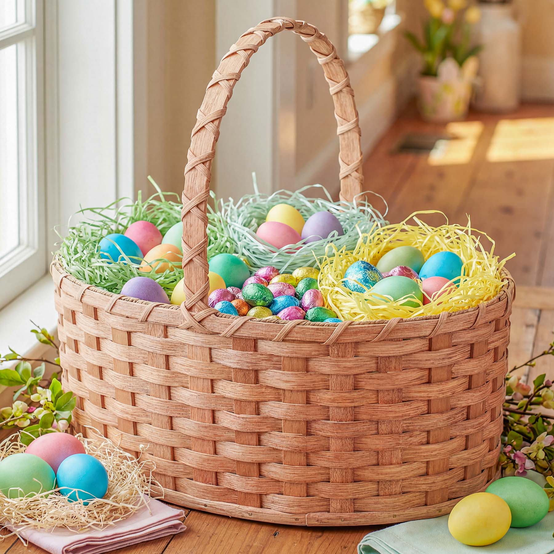 Biggest Easter Basket | Huge Amish Wicker Giant Woven Easter Basket Plain
