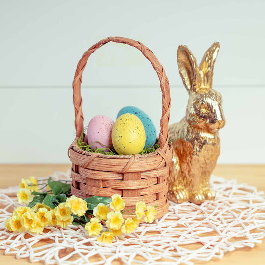 Extra Small Easter Basket | Amish Woven Wicker Basket w/Handle Plain