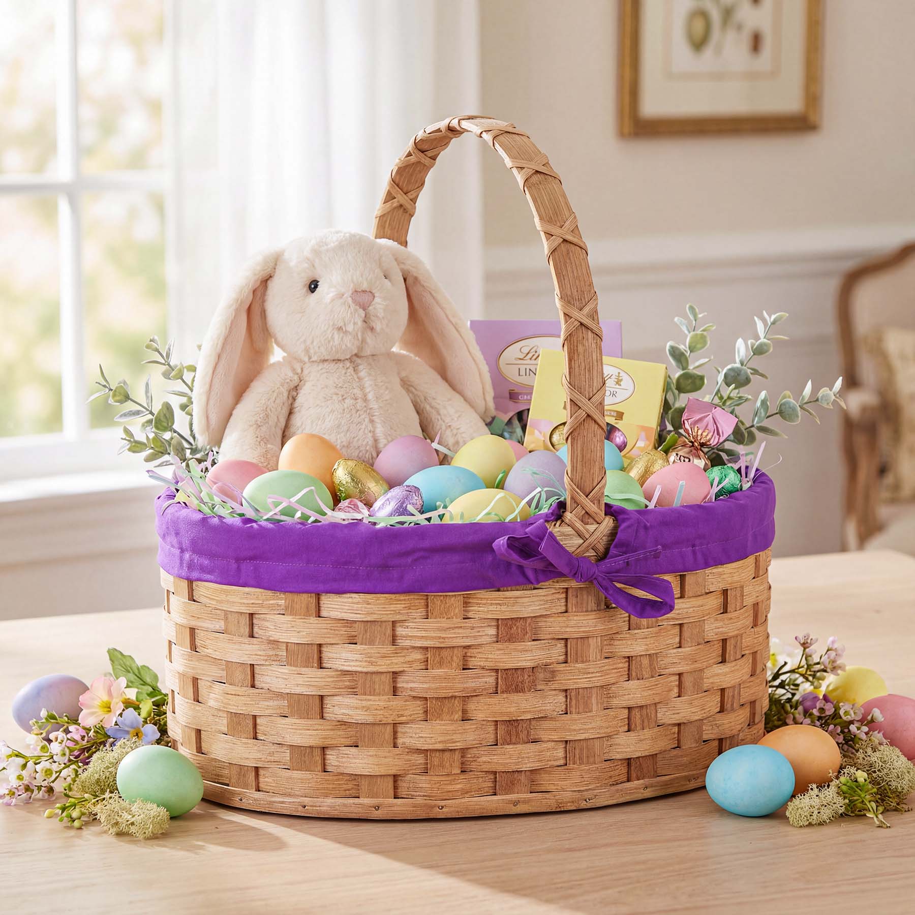 Large Oval Easter Basket | Natural Oversized Amish Woven Wicker