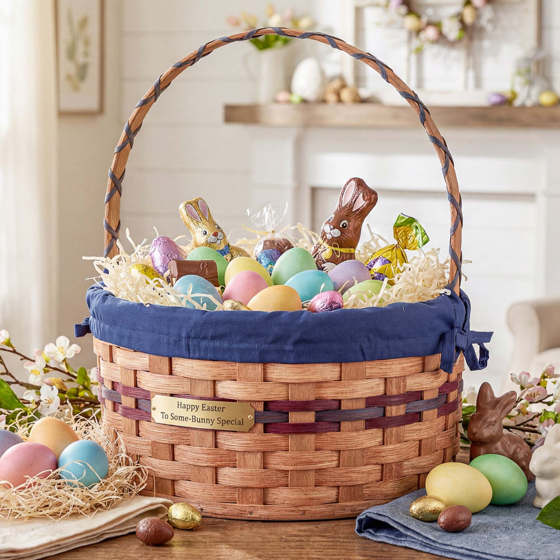 Large Round Easter Basket | Naturnal Heirloom Amish Woven Wicker
