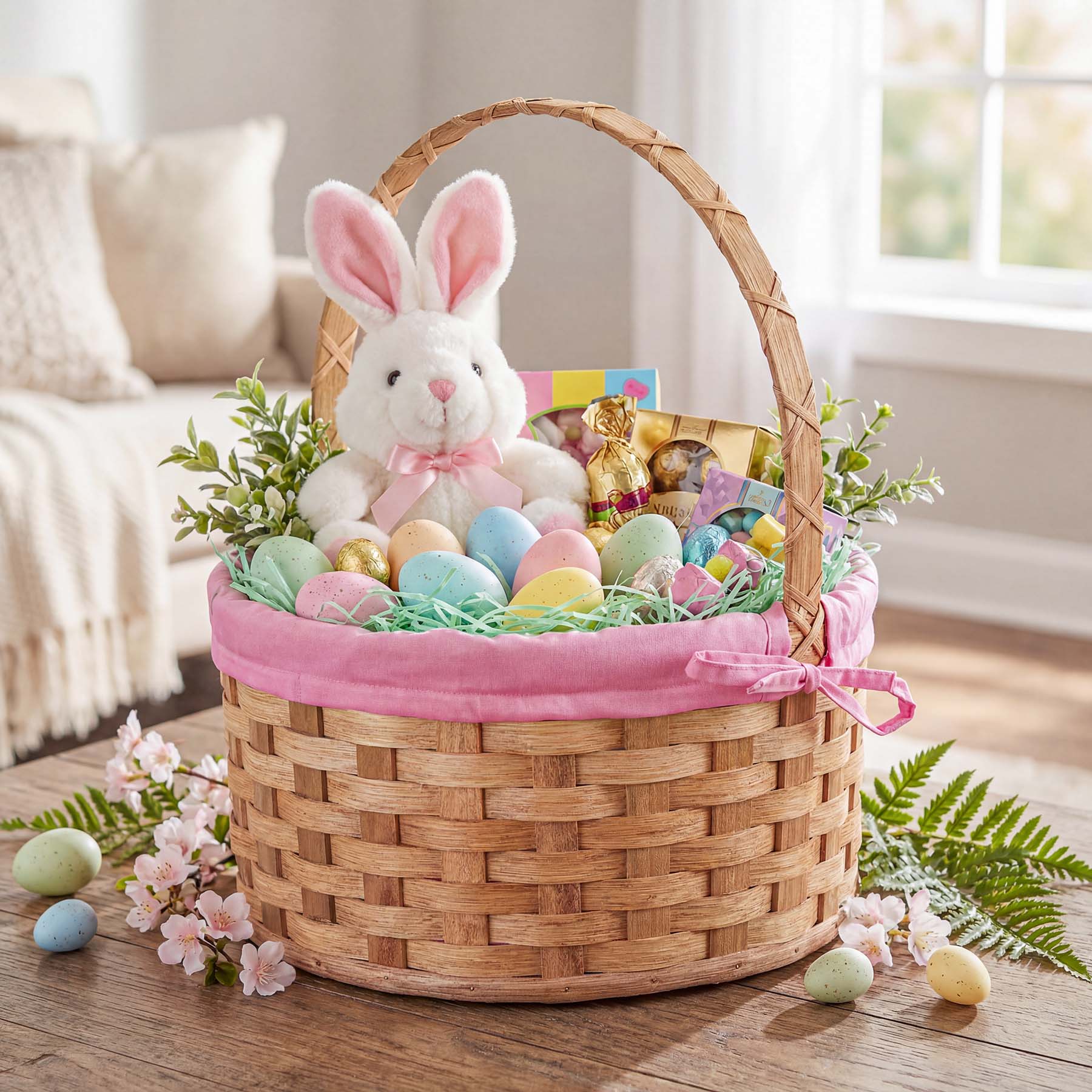 Large Round Easter Basket | Naturnal Heirloom Amish Woven Wicker