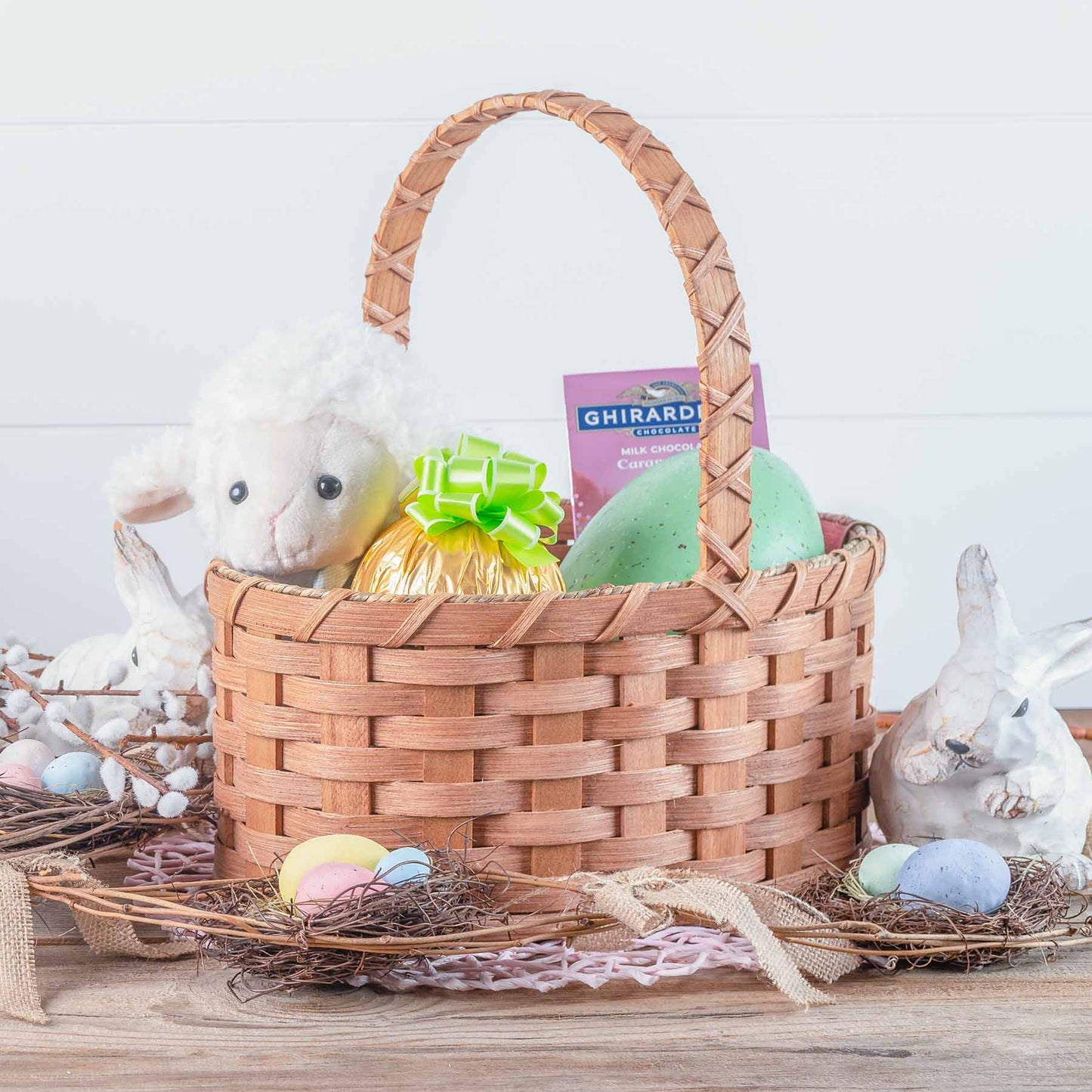 Medium Oval Easter Basket | Natural Decorative Amish Woven Wicker