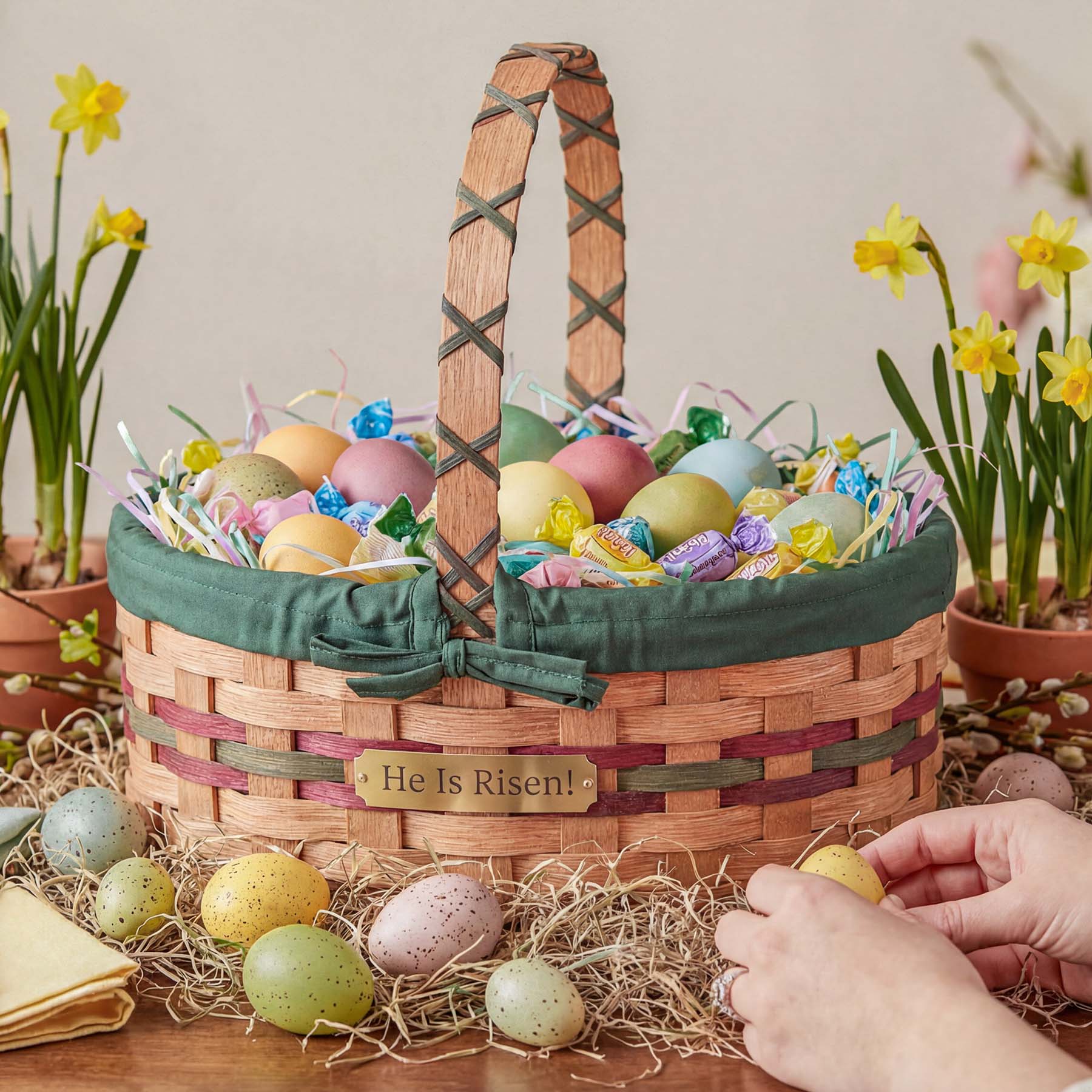 Medium Oval Easter Basket | Natural Decorative Amish Woven Wicker
