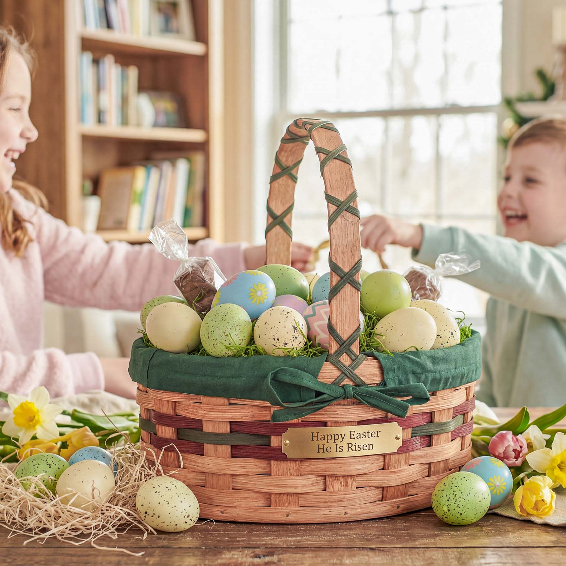 Small Oval Easter Basket | Natural Rustic Amish Woven Wicker