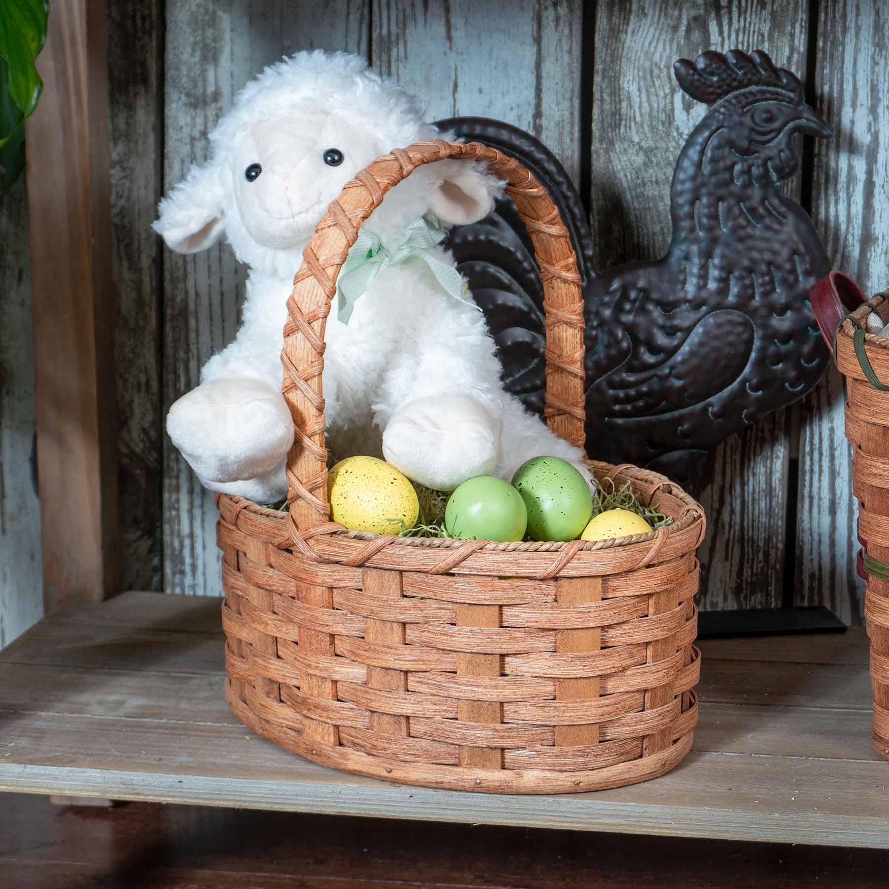 Small Oval Easter Basket | Natural Rustic Amish Woven Wicker Plain
