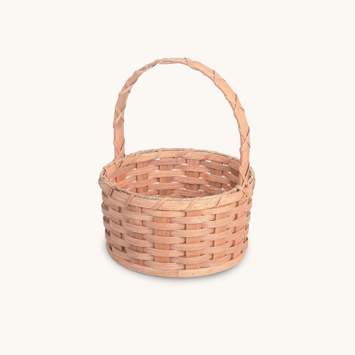 Small Round Easter Basket | Rustic Vintage Amish Woven Wicker