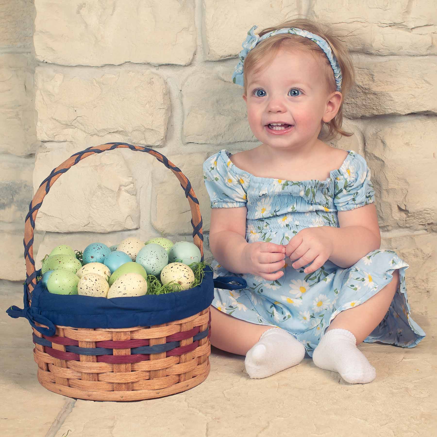 Small Round Easter Basket | Rustic Vintage Amish Woven Wicker