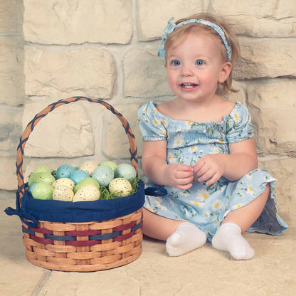Small Round Easter Basket | Rustic Vintage Amish Woven Wicker