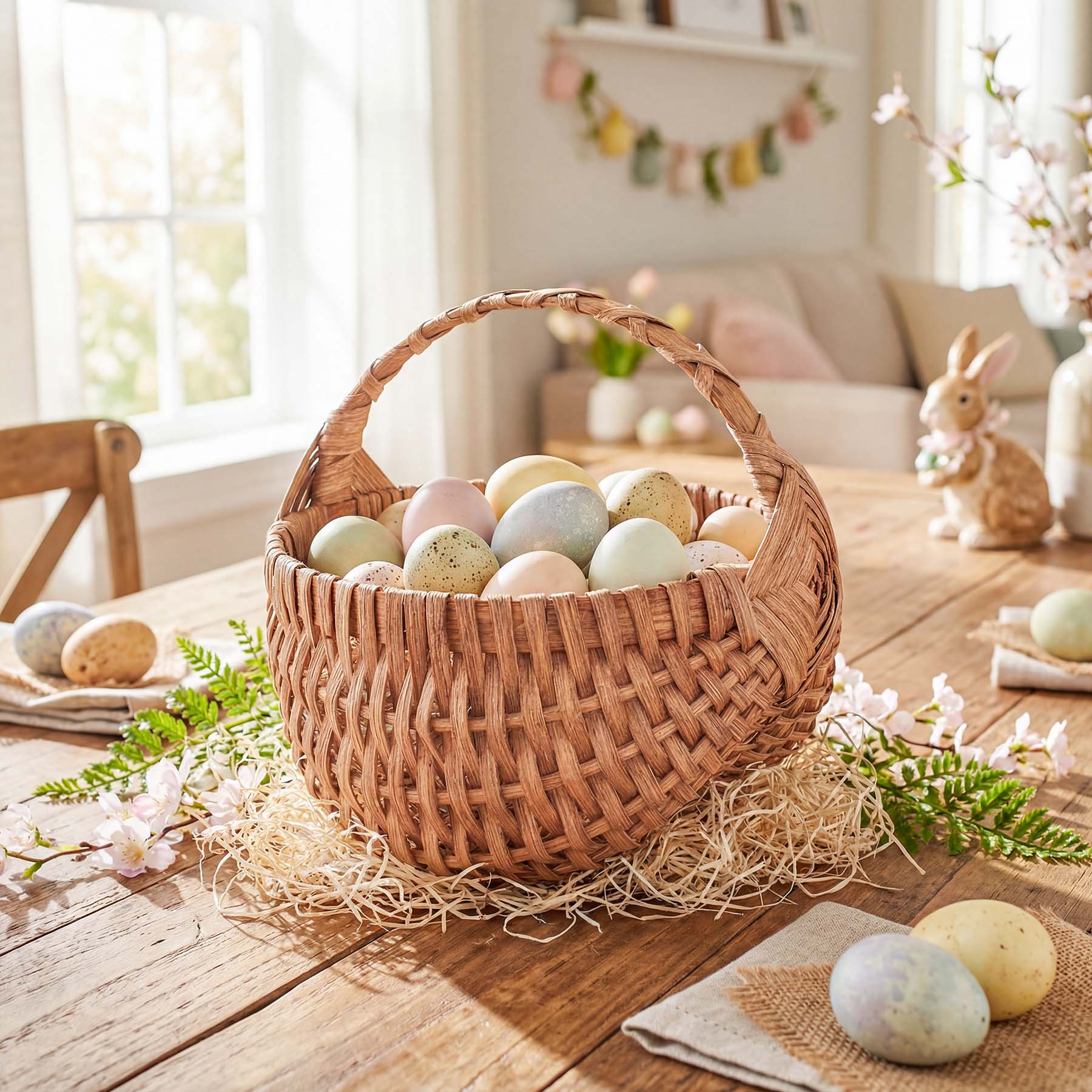 Small Wicker Egg Basket | 9" Amish Egg Gathering Basket Plain