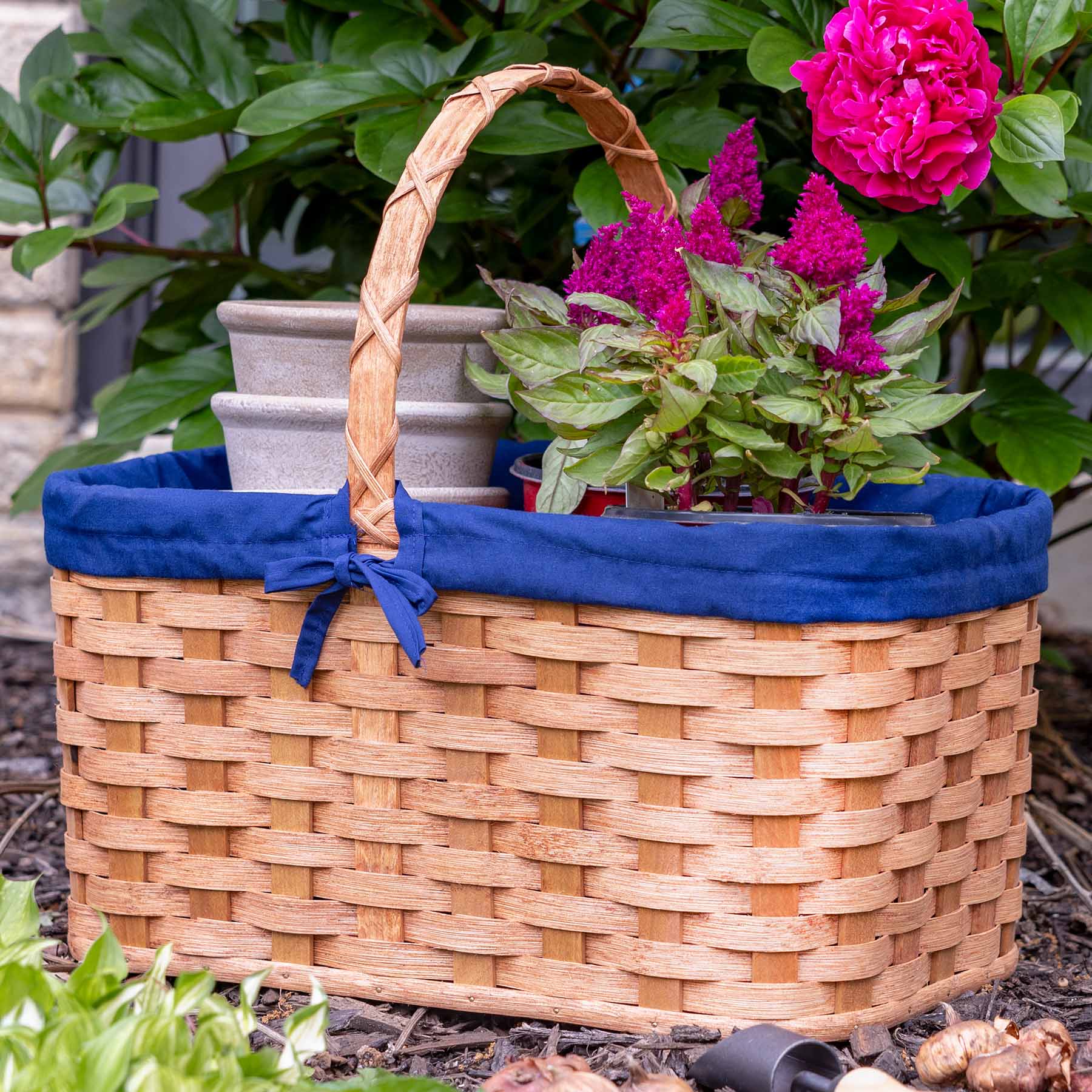 Extra Large Gathering Basket | Amish Woven Wicker Garden Basket Plain