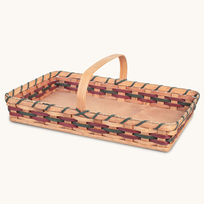 Flower Gathering Basket | Amish Woven Wicker French Style Basket Wine & Green