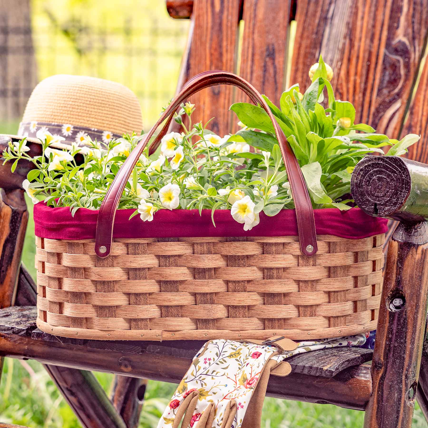 Garden Harvest Caddy | Amish Wicker Farmer’s Produce Basket Plain
