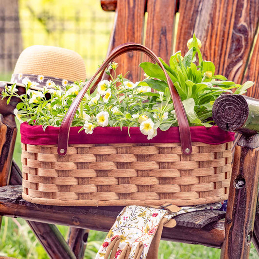 Garden Harvest Caddy | Amish Wicker Farmer’s Produce Basket Plain