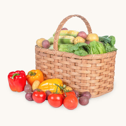Large Wicker Garden Basket | Amish Woven Farmers Market Basket Plain