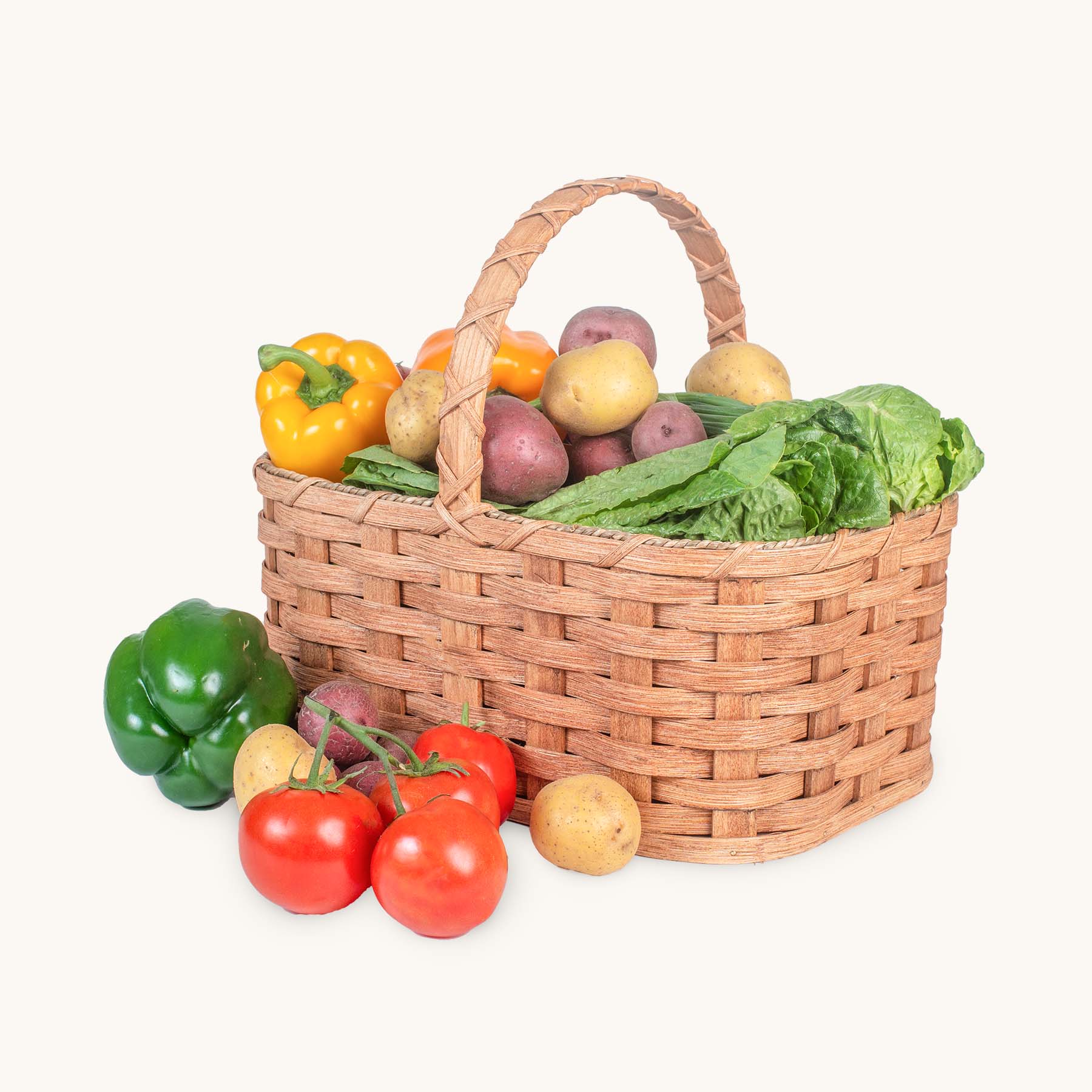 Medium Wicker Garden Basket | Amish Woven Farmers Market Basket Plain