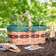 Medium Wicker Garden Basket | Amish Woven Farmers Market Basket Wine & Green