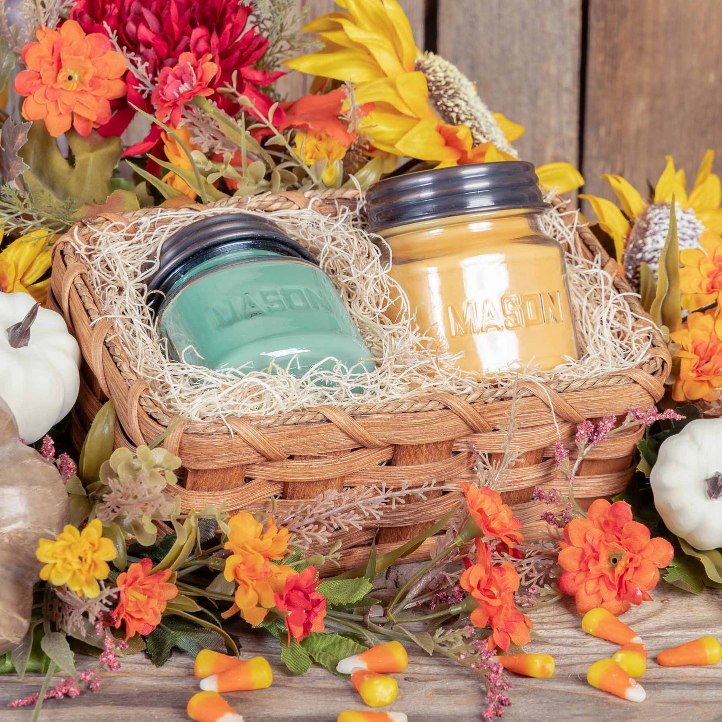 Amish Fall Candles Gift Basket | Farmhouse Soy Candle Gift Set