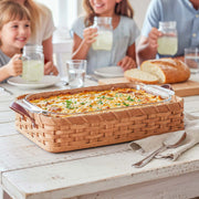 Large Casserole Basket | Amish Woven Carrier For Pyrex Dishes Plain