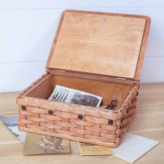 Memory Storage Box | Amish Woven Wooden Keepsake Box Plain