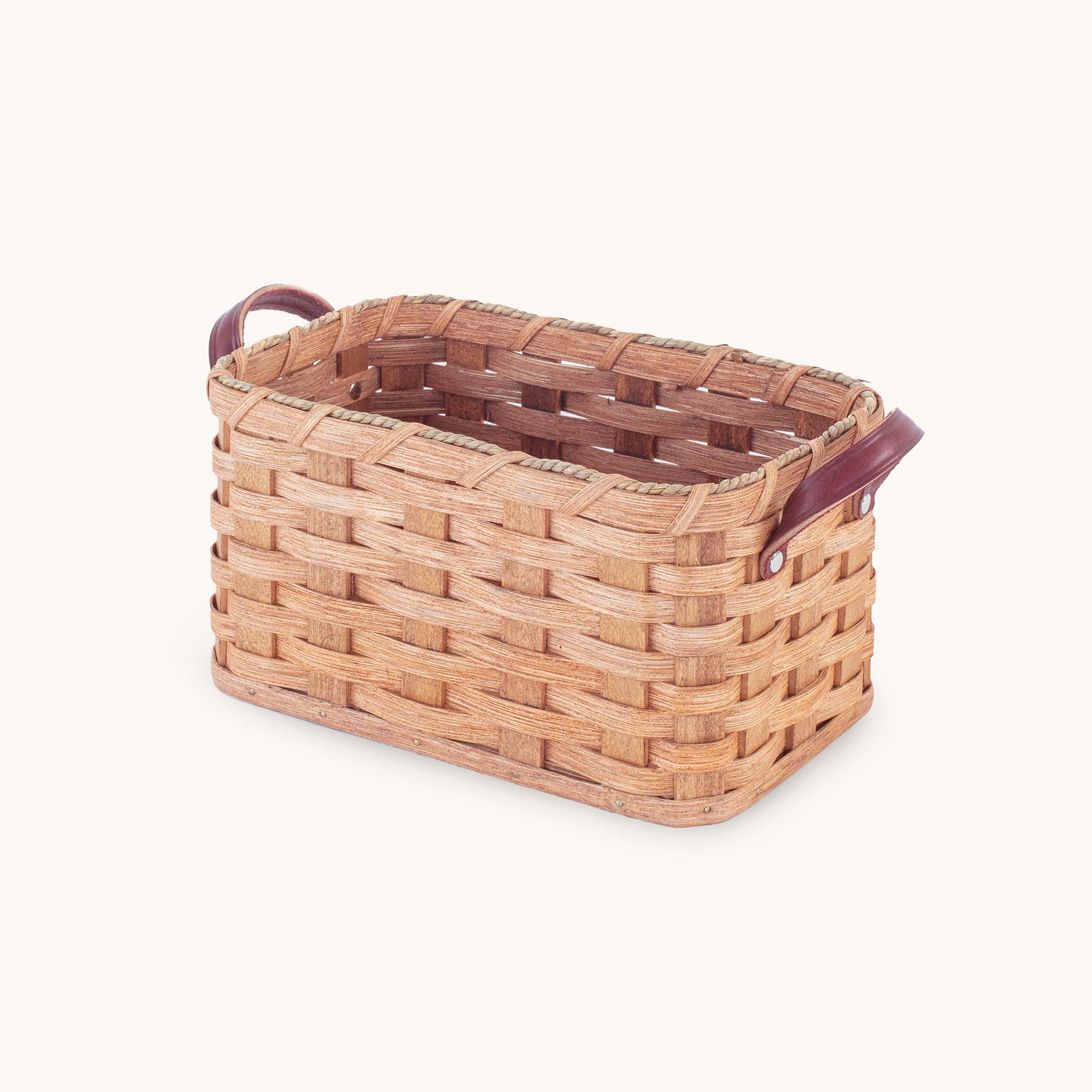 Fruit & Vegetable Basket | Amish Produce Basket w/Leather Handles