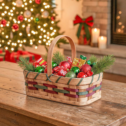 The “Blessings Basket” | Amish Handwoven Multi-Use & Gift Basket Wine & Green