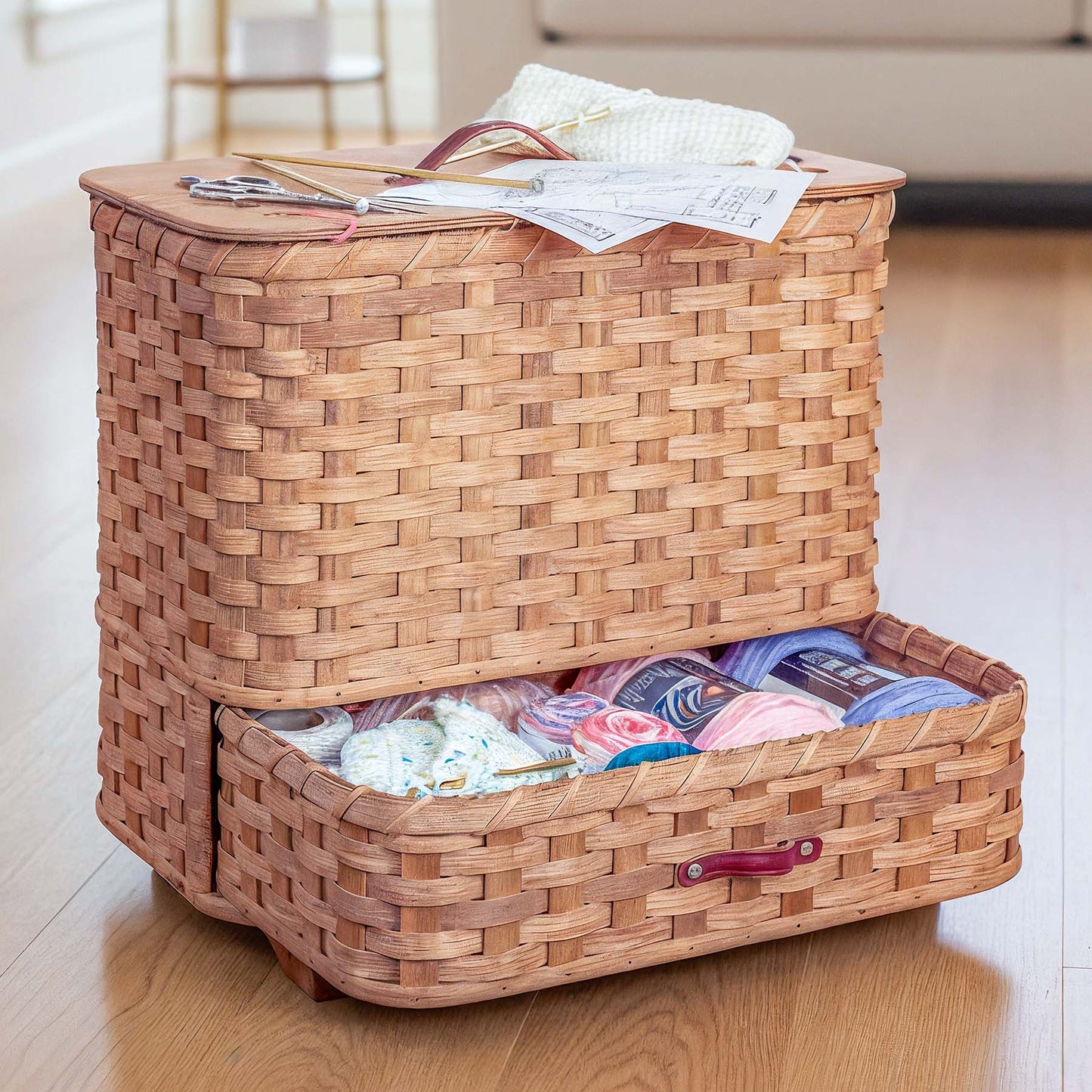 The Yarn Barn | Extra-Large Amish Knitting & Crochet Organizer Plain