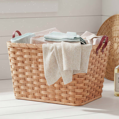 Vintage Wicker Laundry Basket | Extra Large Retro Amish Woven Plain