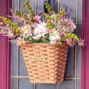 Front Door Hanging Basket | Flat Back Amish Wicker Wall Basket